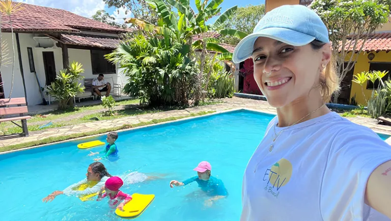 Children taking part in a SwimTayka swimming and water safety programme
